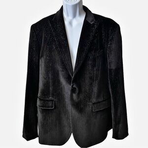 Mage Male, One Button Blazer, Subtle Glittery Finish with Collar